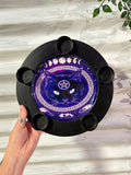Portavelas Triple Luna con Gato Místico / Triple Moon Cat Candle Holder