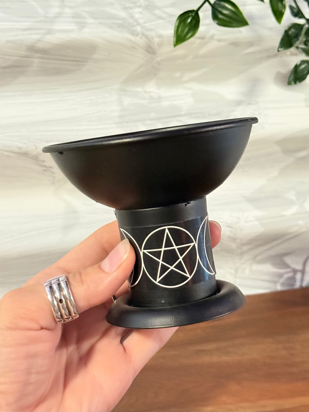 Caldero Triple Luna y Pentáculo / Triple Moon Pentacle Cauldron