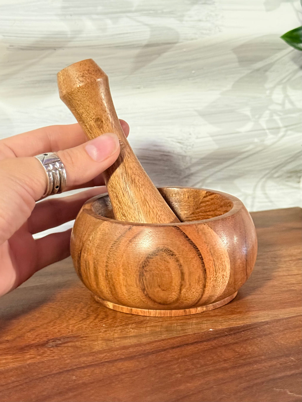Mortero de Madera / Wooden Mortar & Pestle