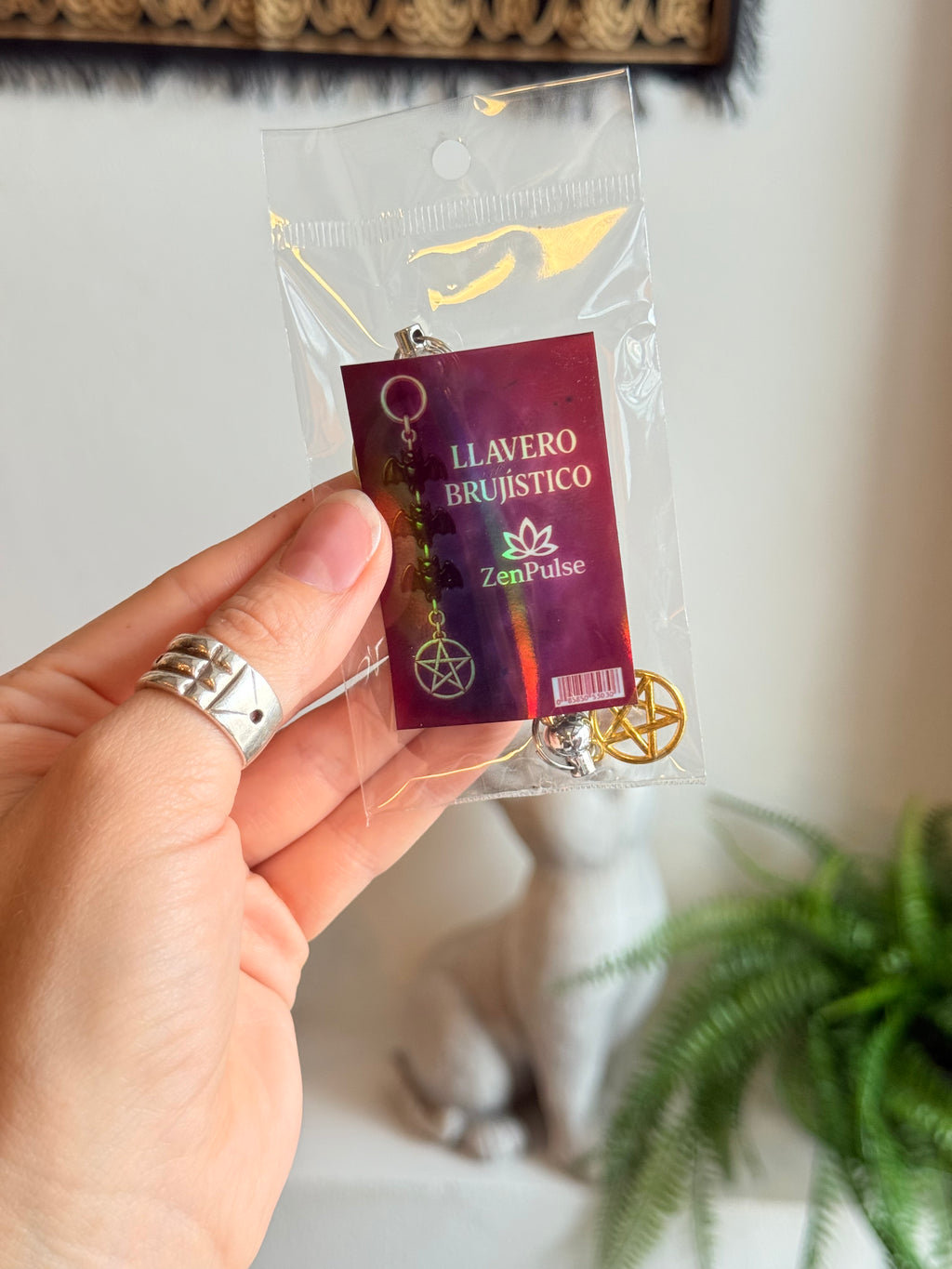 Llavero de Murciélagos con Pentagrama / Bat Pentagram Keychain