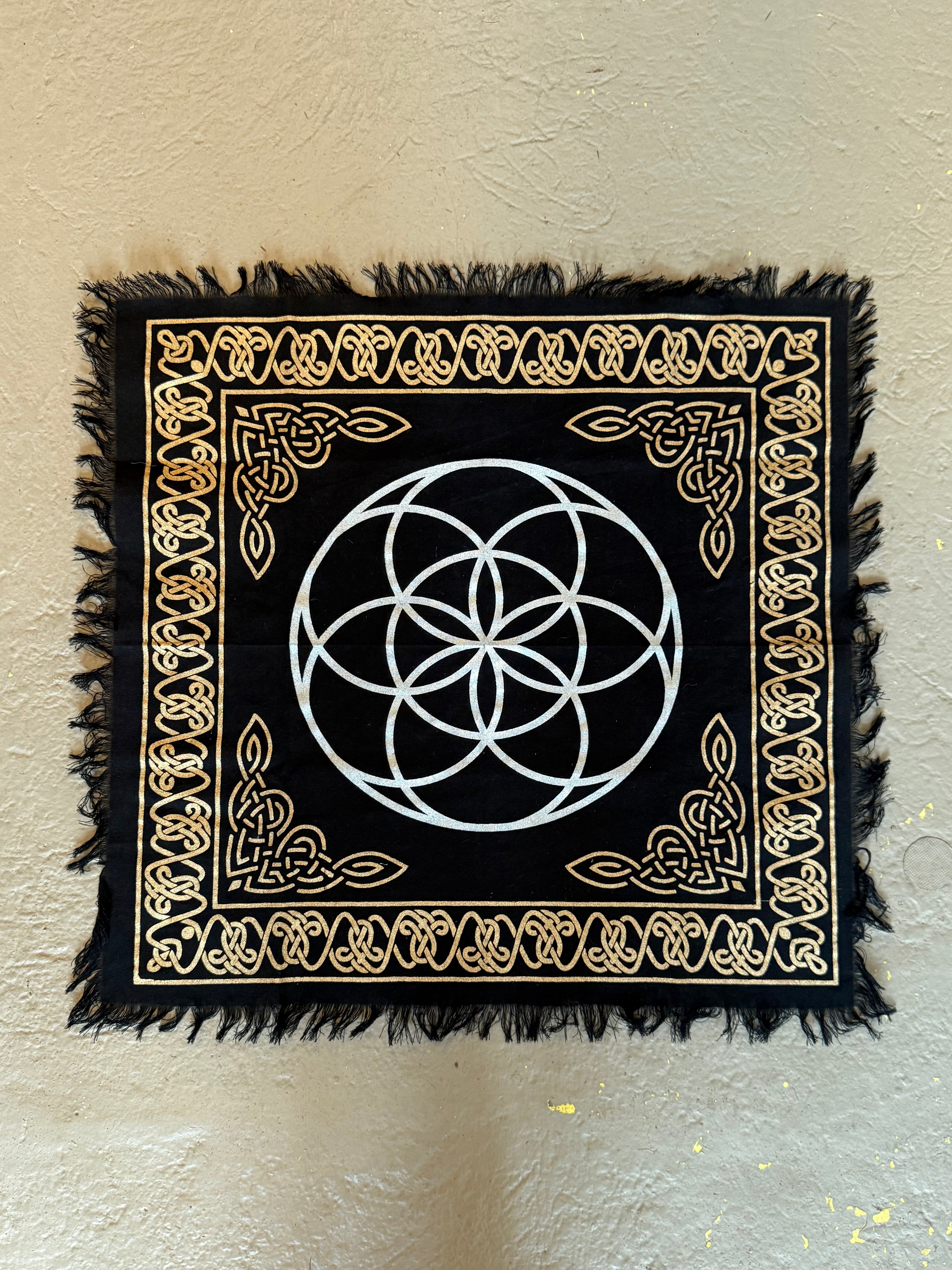Tapiz Flor de la Vida y Nudos Celtas / Flower of Life & Celtic Knot Tapestry