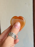 Worry Stone de Cornalina Corazón / Carnelian Heart Worry Stone
