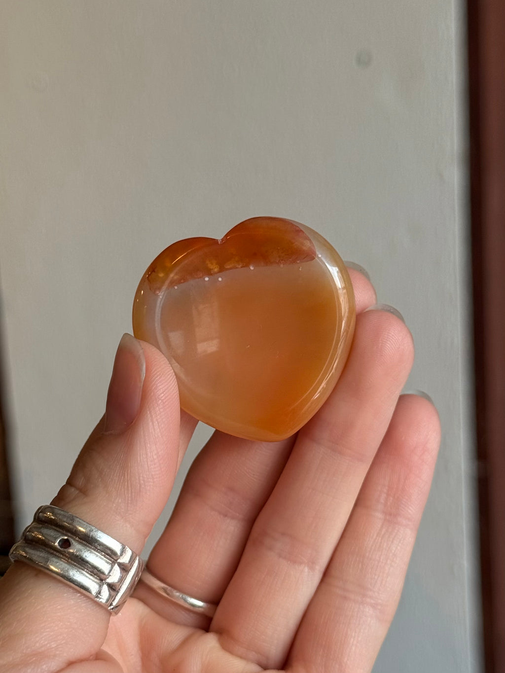 Worry Stone de Cornalina Corazón / Carnelian Heart Worry Stone