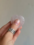 Worry Stone de Cuarzo Rosado Corazón / Rose Quartz Heart Worry Stone