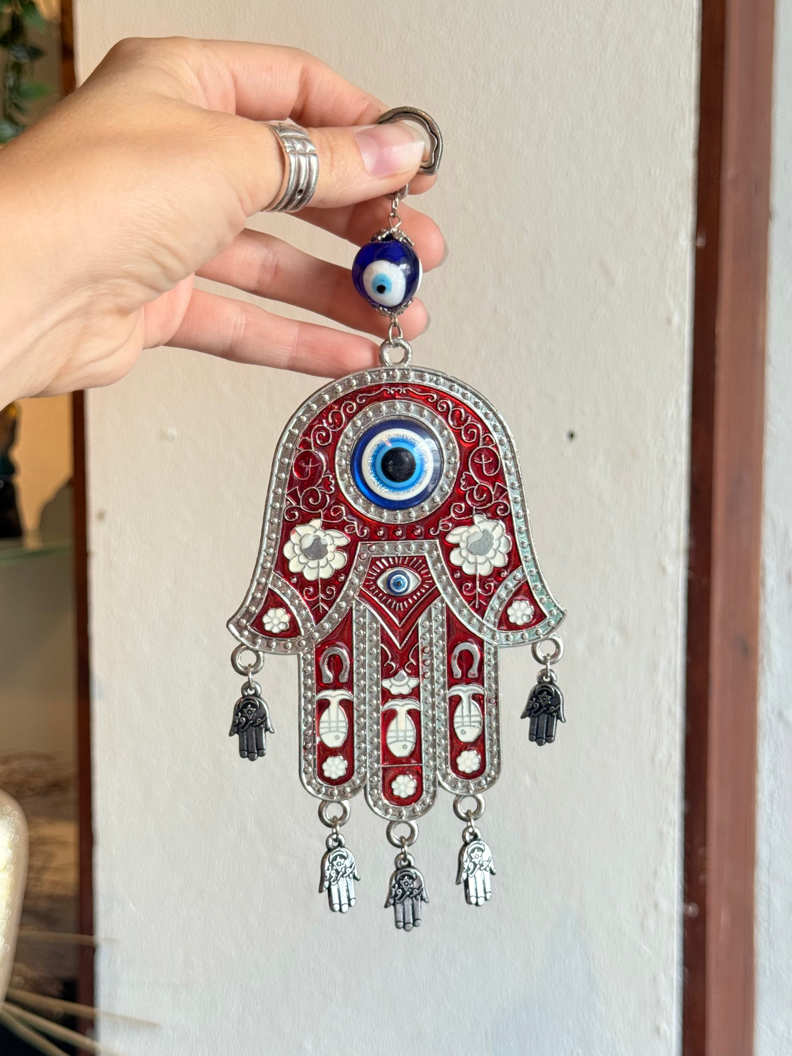 Hamsa Roja con Ojo Turco / Red Hamsa with Evil Eye