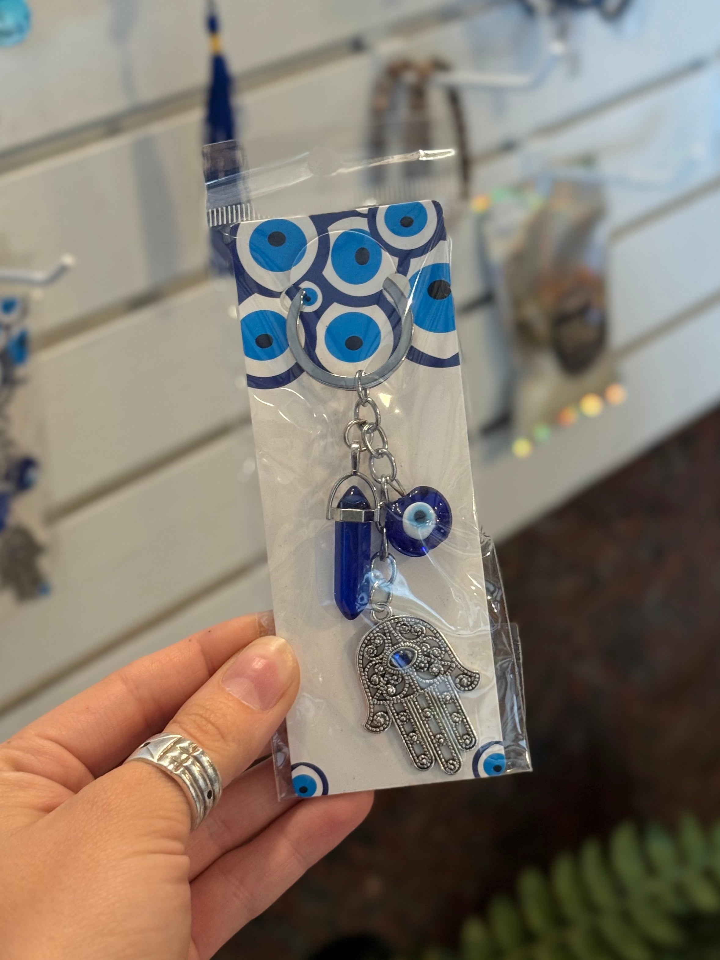 Llavero Hamsa con Ojo Turco / Hamsa Evil Eye Keychain