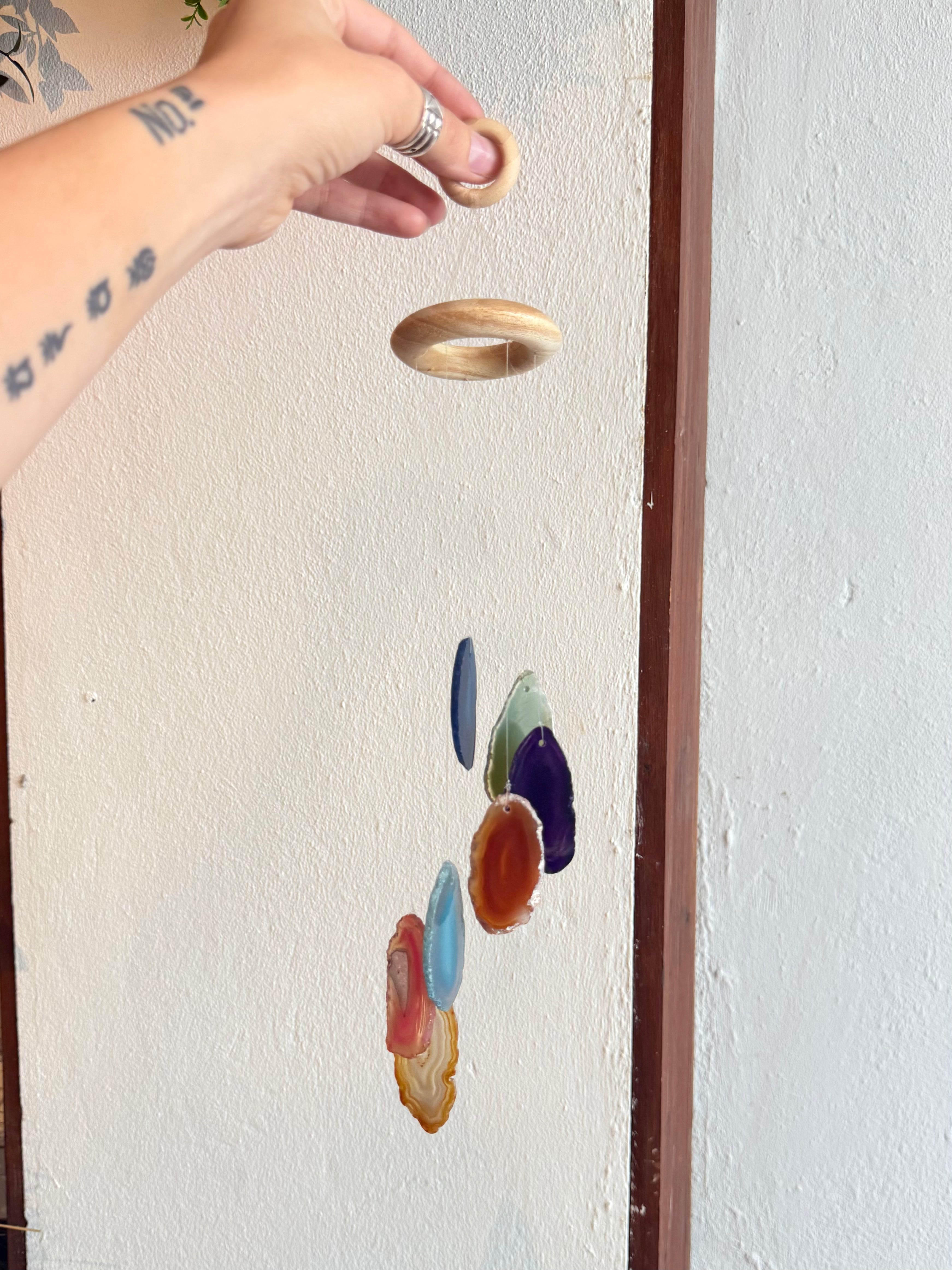 Campana de Viento de Ágata de Colores / Colorful Agate Wind Chime