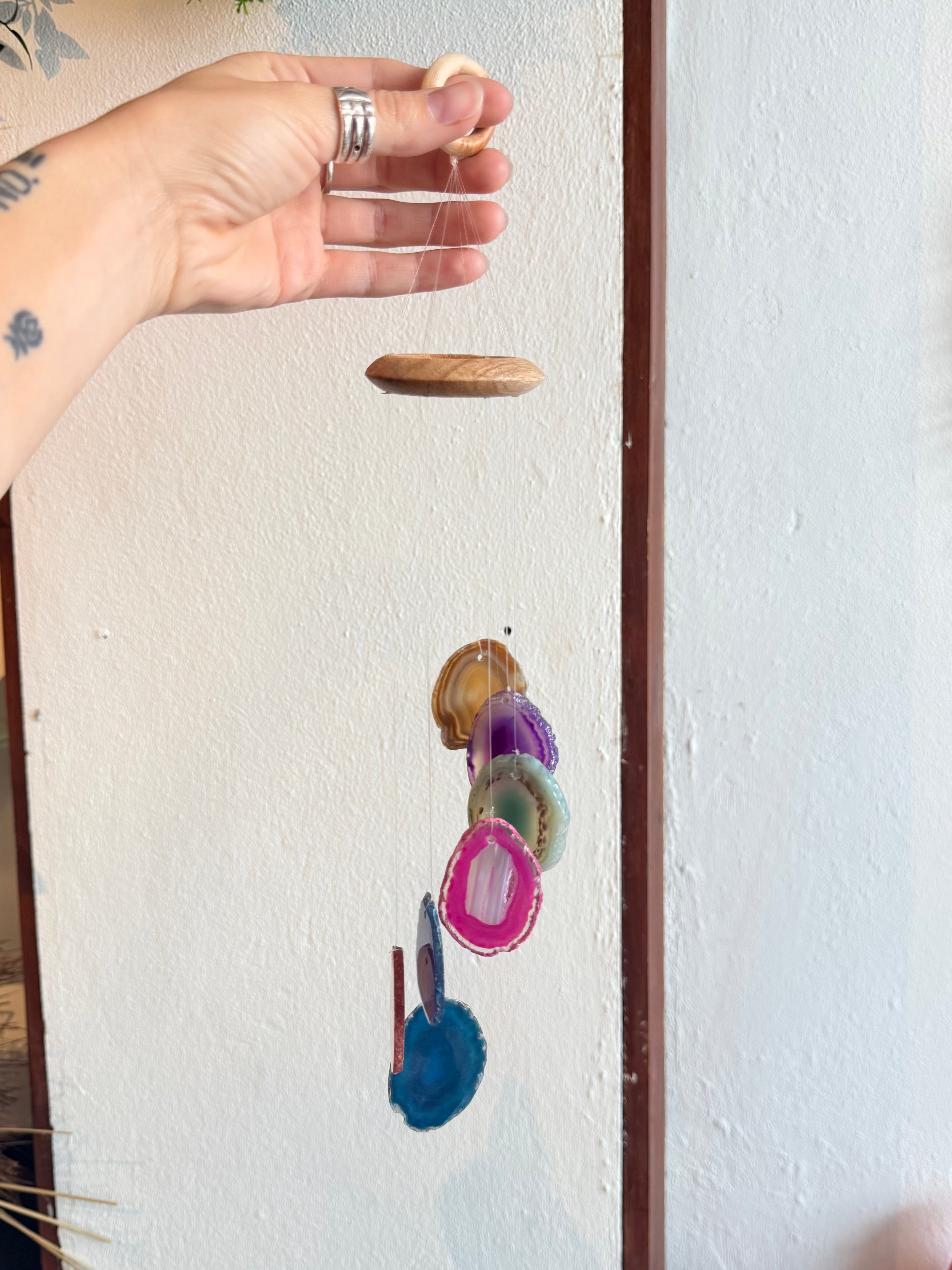 Campana de Viento de Ágata de Colores / Colorful Agate Wind Chime