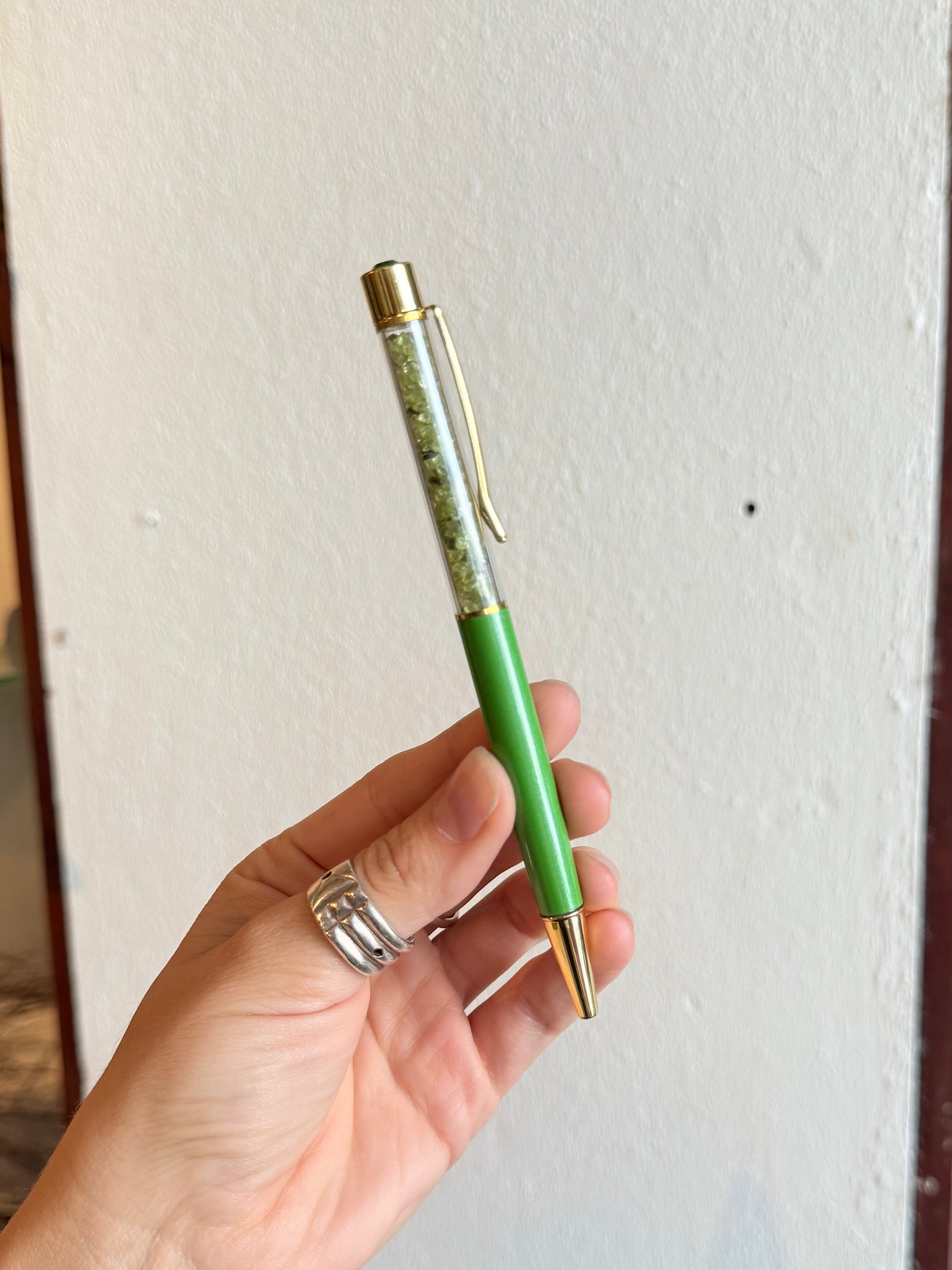 Bolígrafo de Cuarzo Verde / Green Quartz Pen