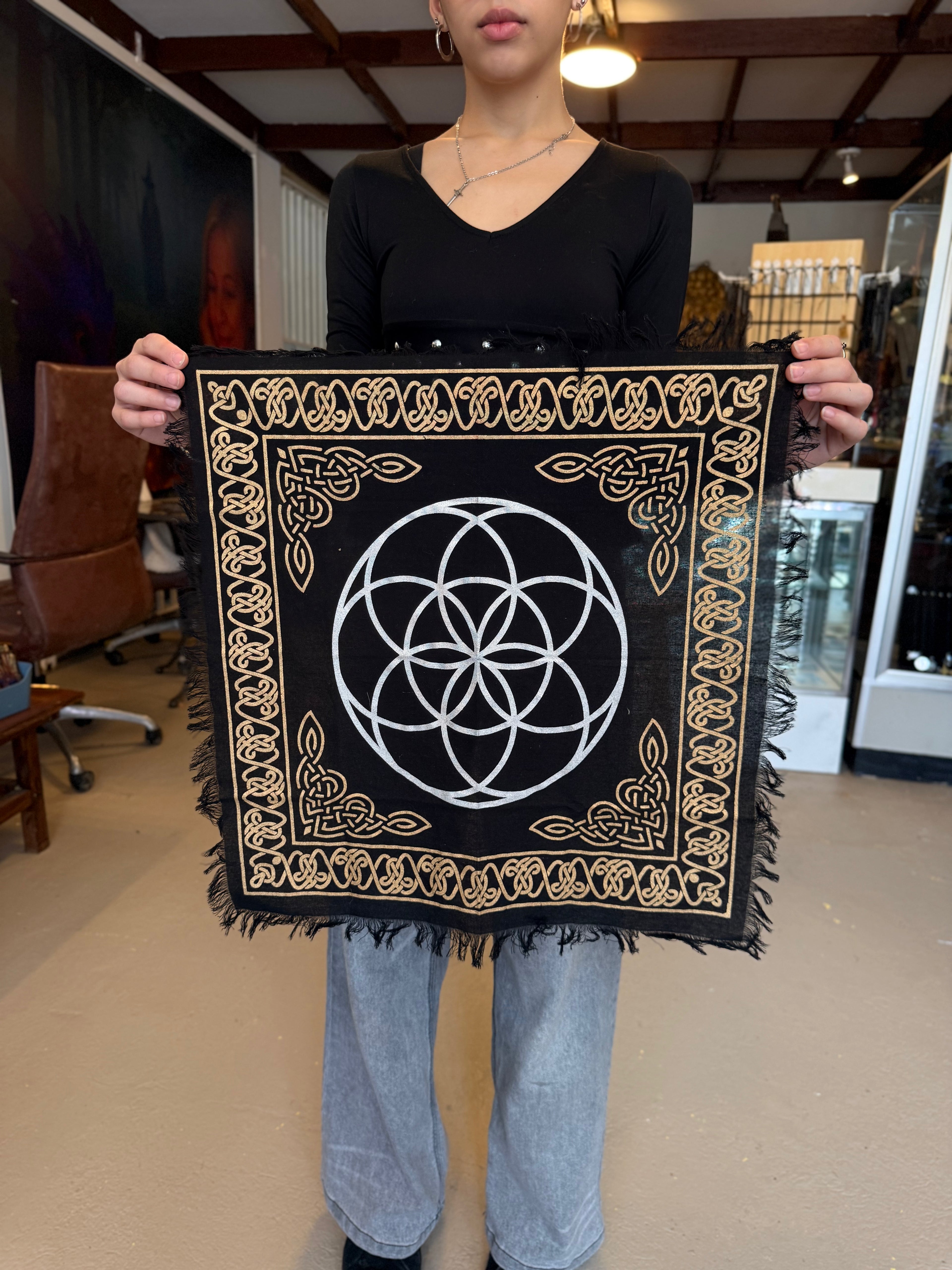 Tapiz Flor de la Vida y Nudos Celtas / Flower of Life & Celtic Knot Tapestry