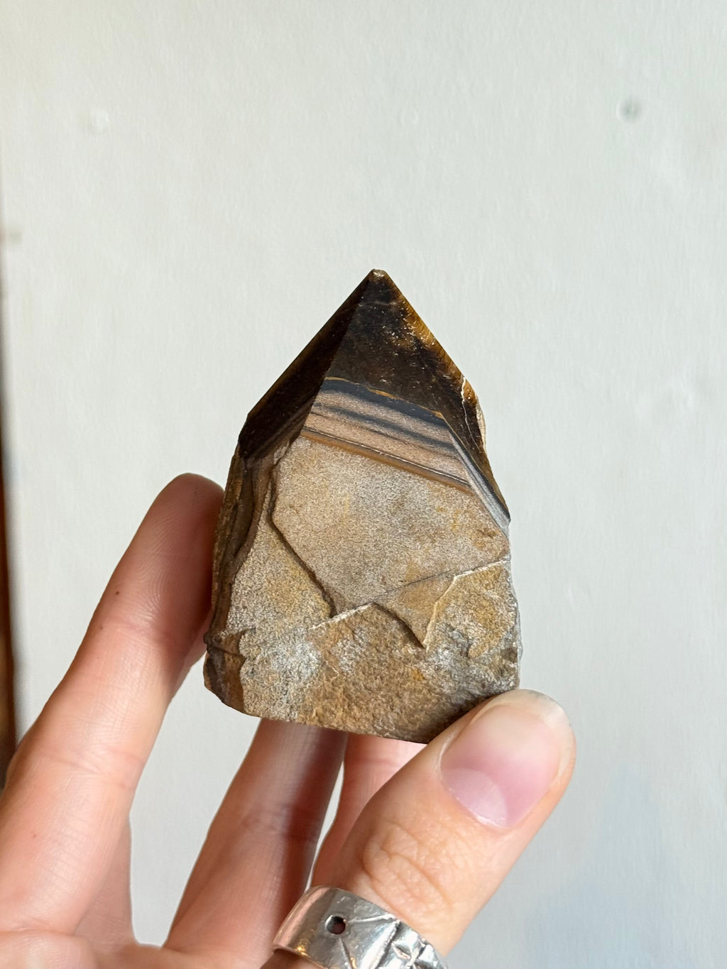 Punta de Ojo de Tigre Natural / Natural Tiger Eye Point