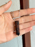 Collar de Obsidiana Caoba con Punta e Incluye Cadena / Mahogany Obsidian Point Necklace with Chain