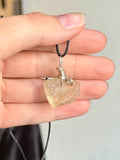 Libyan Desert Glass Pendant with 925 Sterling Silver Wire / Colgante de Vidrio del Desierto de Libia con Alambre de Plata 925