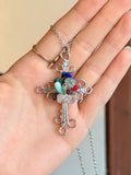 7 Chakra Cross Necklace with Chain / Collar Cruz de los 7 Chakras con Cadena