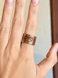 Eye of Horus Copper Ring Adjustable / Anillo Ajustable de Cobre Ojo de Horus ( Fits best - size 9 )