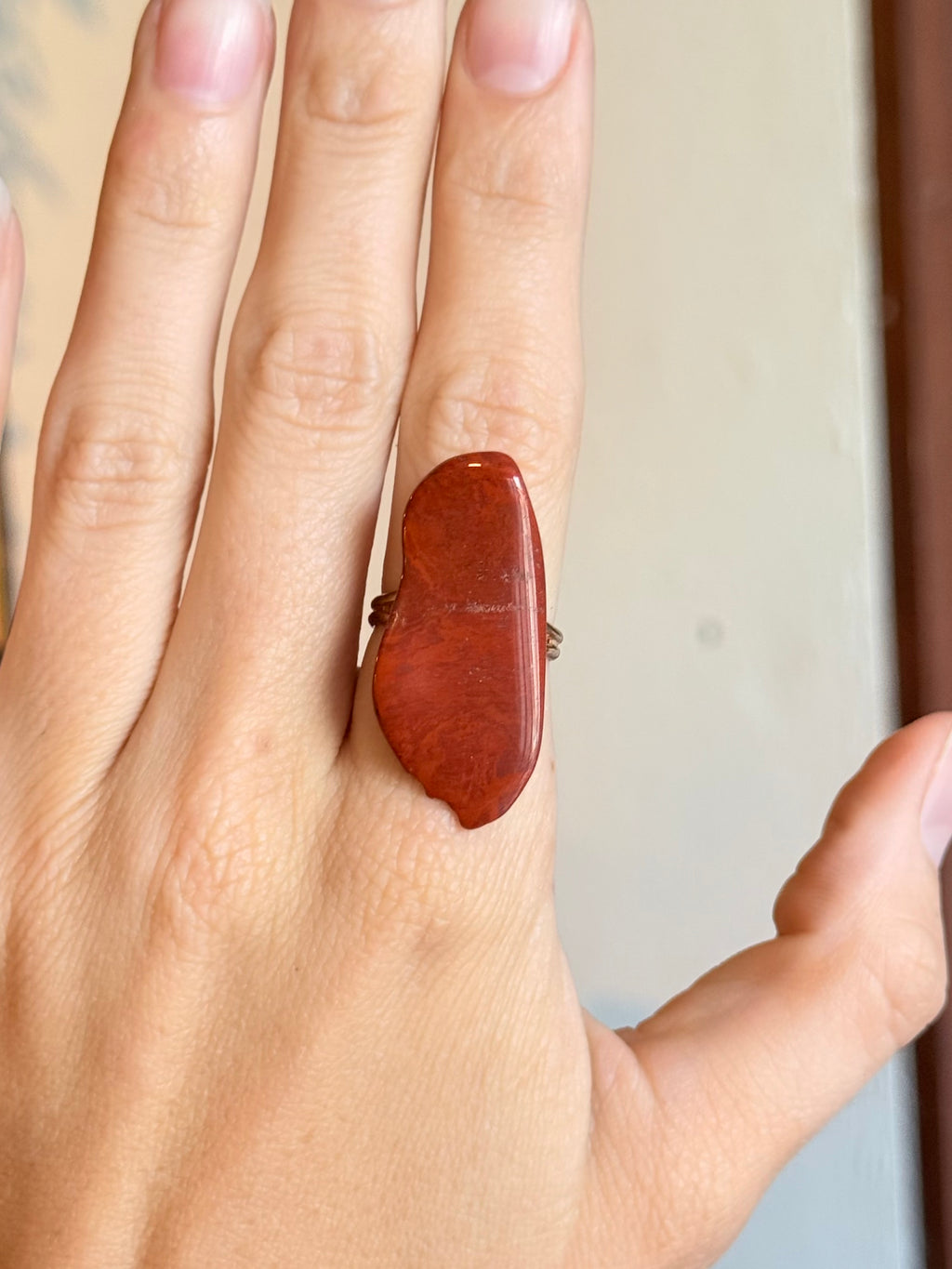 Red Jasper Adjustable Ring / Anillo Ajustable de Jaspe Rojo