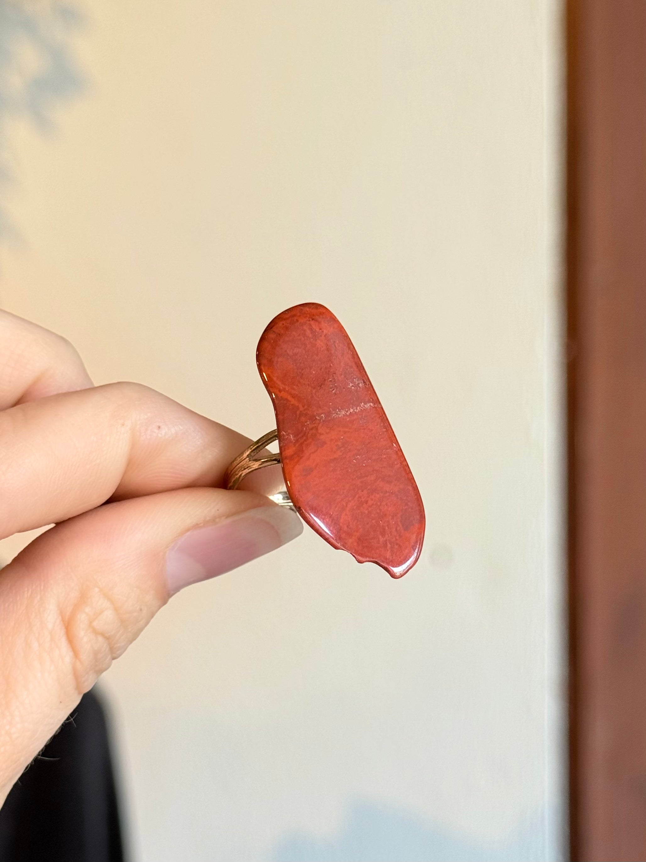 Red Jasper Adjustable Ring / Anillo Ajustable de Jaspe Rojo
