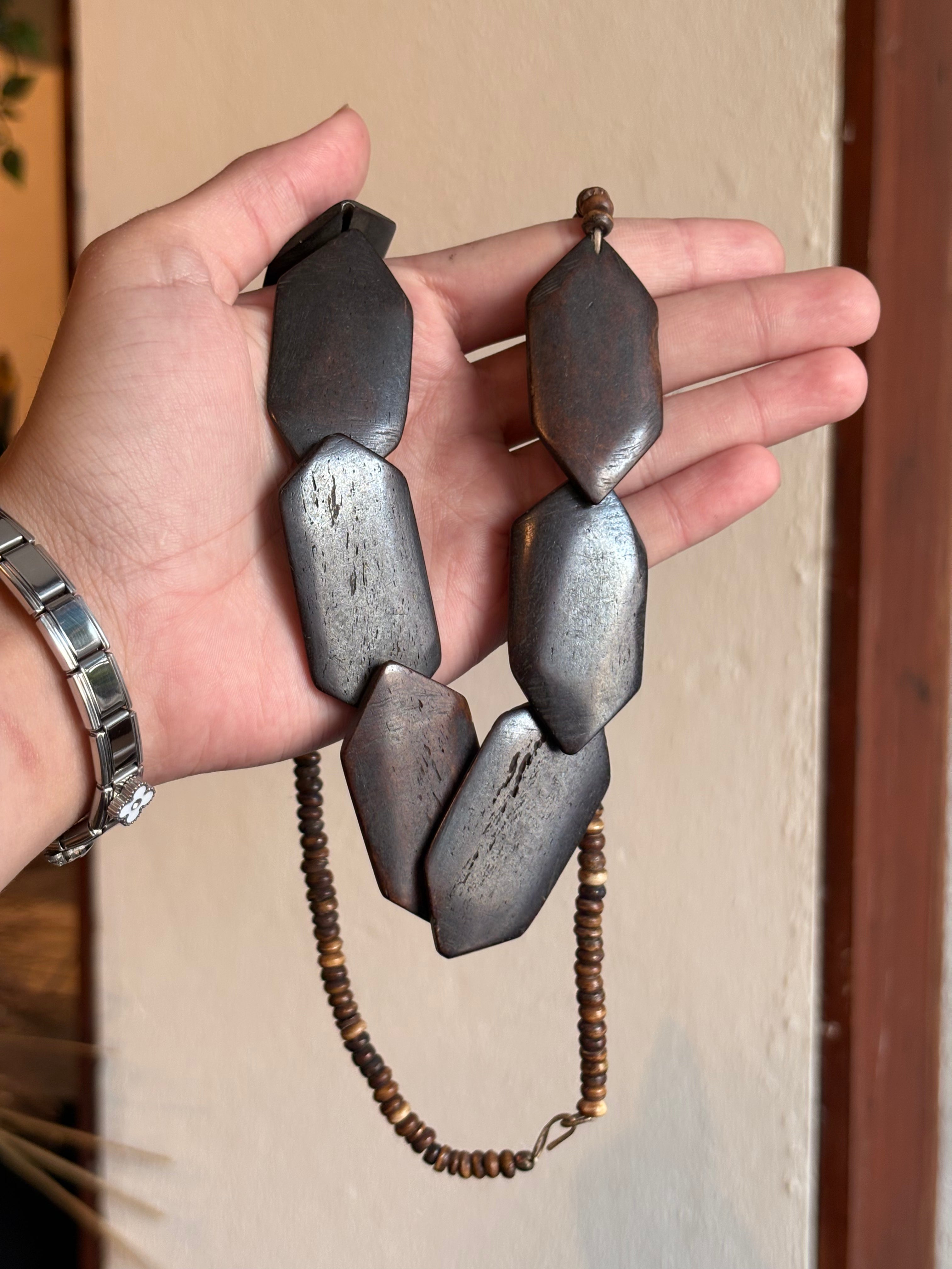 Collar Natural de Coco y Madera para Meditación / Coconut & Wood Meditation Necklace