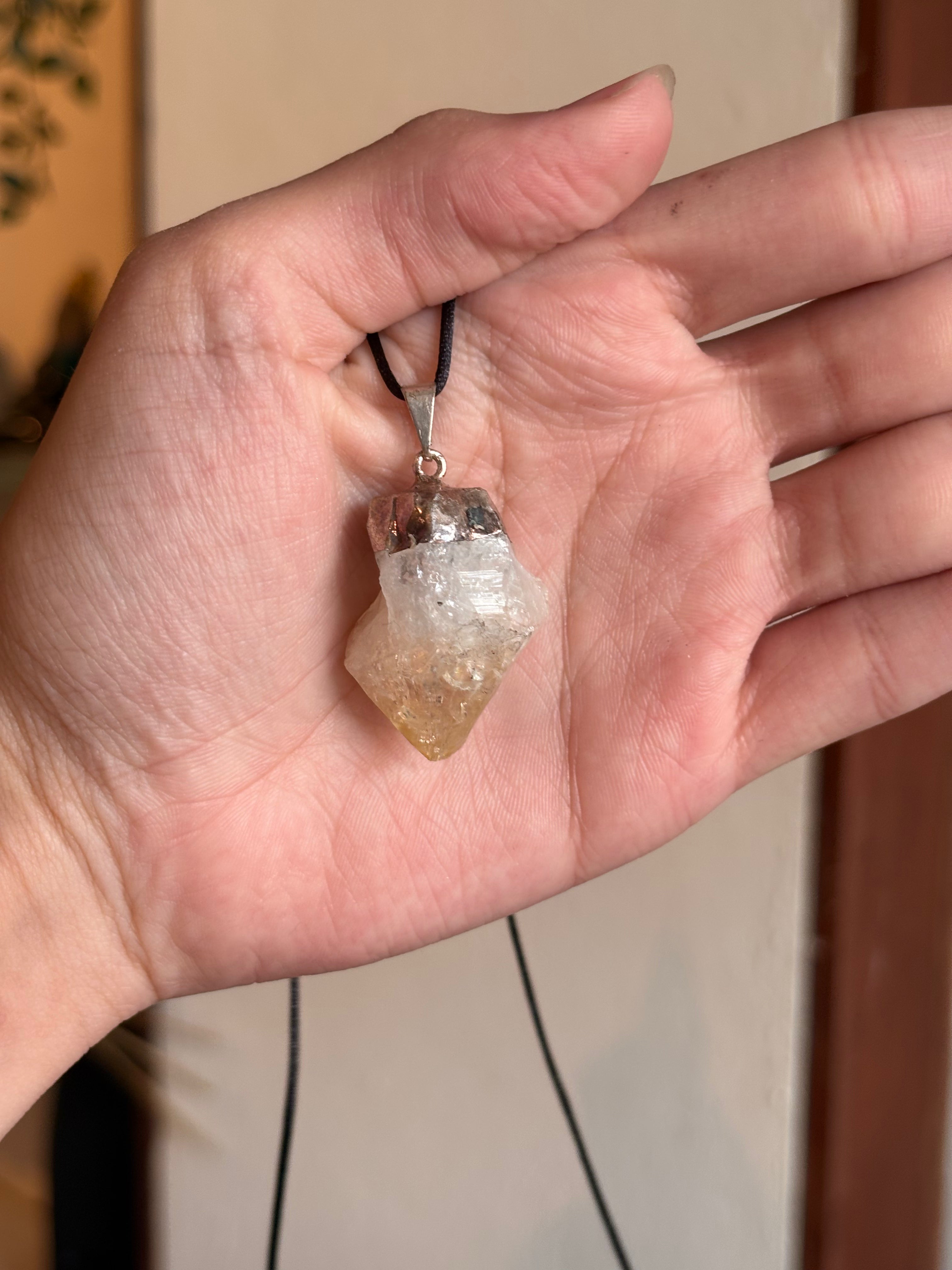 Colgante / Pendiente de Punta Natural de Citrino / Natural Citrine Point Pendant