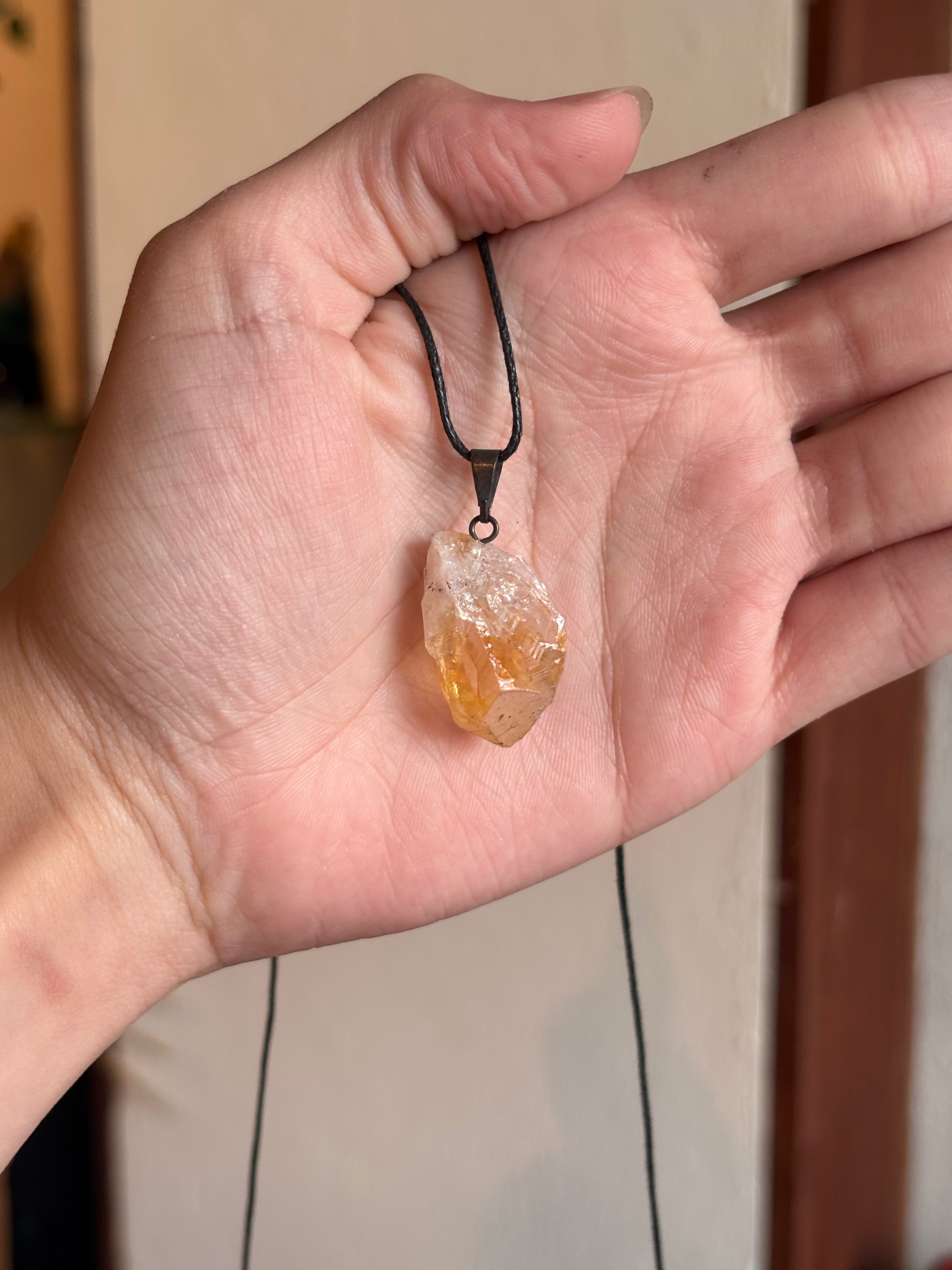 Colgante / Pendiente de Punta Natural de Citrino / Natural Citrine Point Pendant