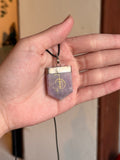 Colgante / Pendiente de Lepidolita con Símbolo Cho Ku Rei / Lepidolite Cho Ku Rei Pendant