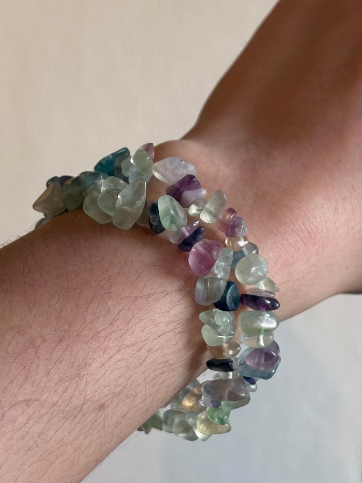 Brazalete(Pulcera) de Chips de Fluorita / Fluorite Chip Bracelet