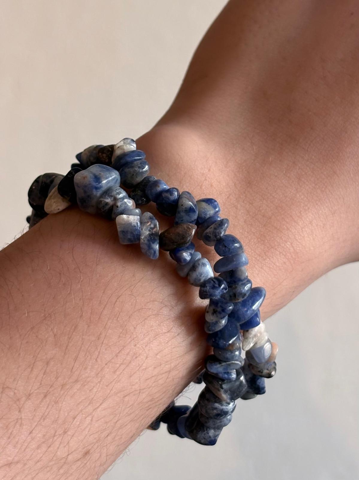 Brazalete(pulsera) de Chips de Sodalita / Sodalite Chip Bracelet