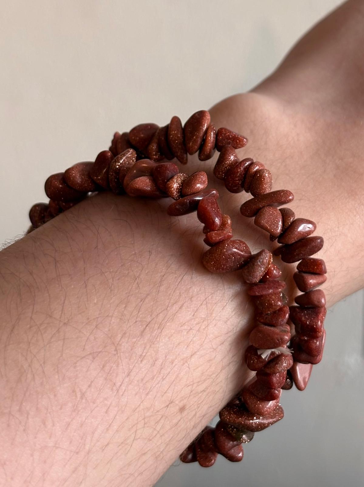 Brazalete-pulsera de Chips de Goldstone / Goldstone Chip Bracelet
