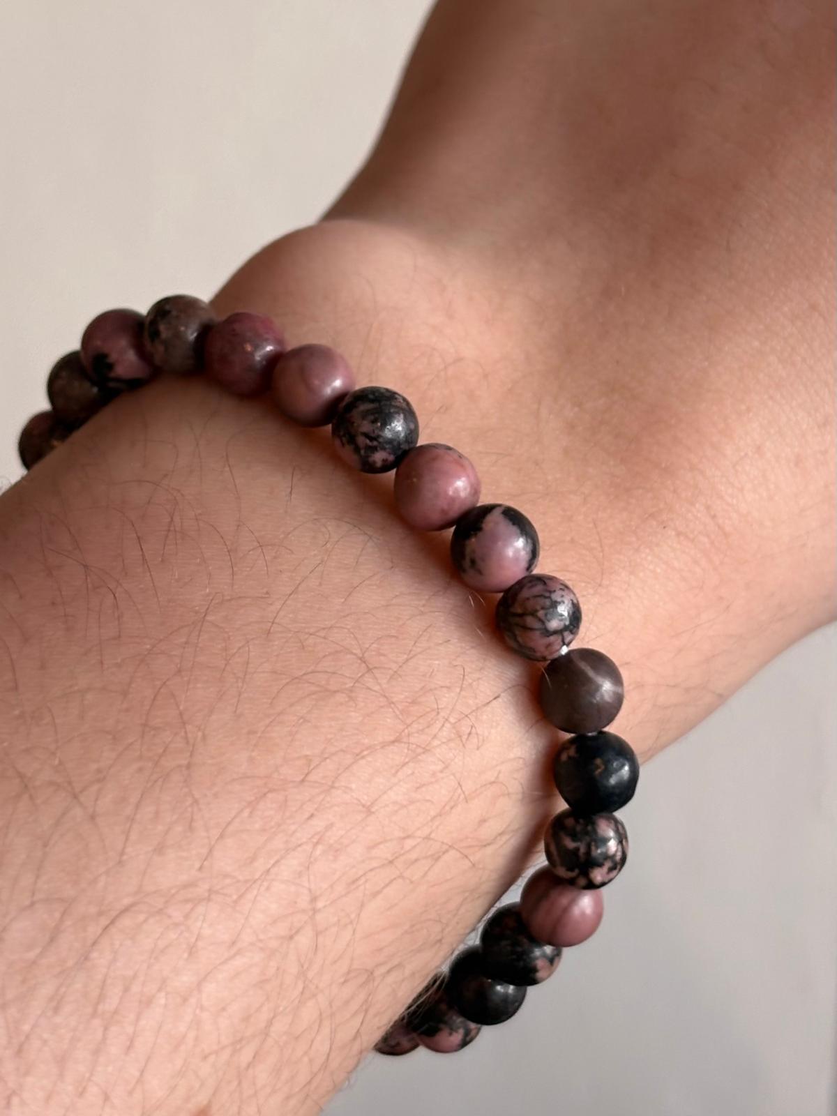 Brazalete-pulsera  de Rodonita 6mm / 6mm Rhodonite Bracelet