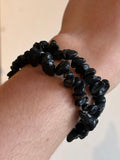 Brazalete-pulsera chip Obsidiana/ Obsidian chip bracelet