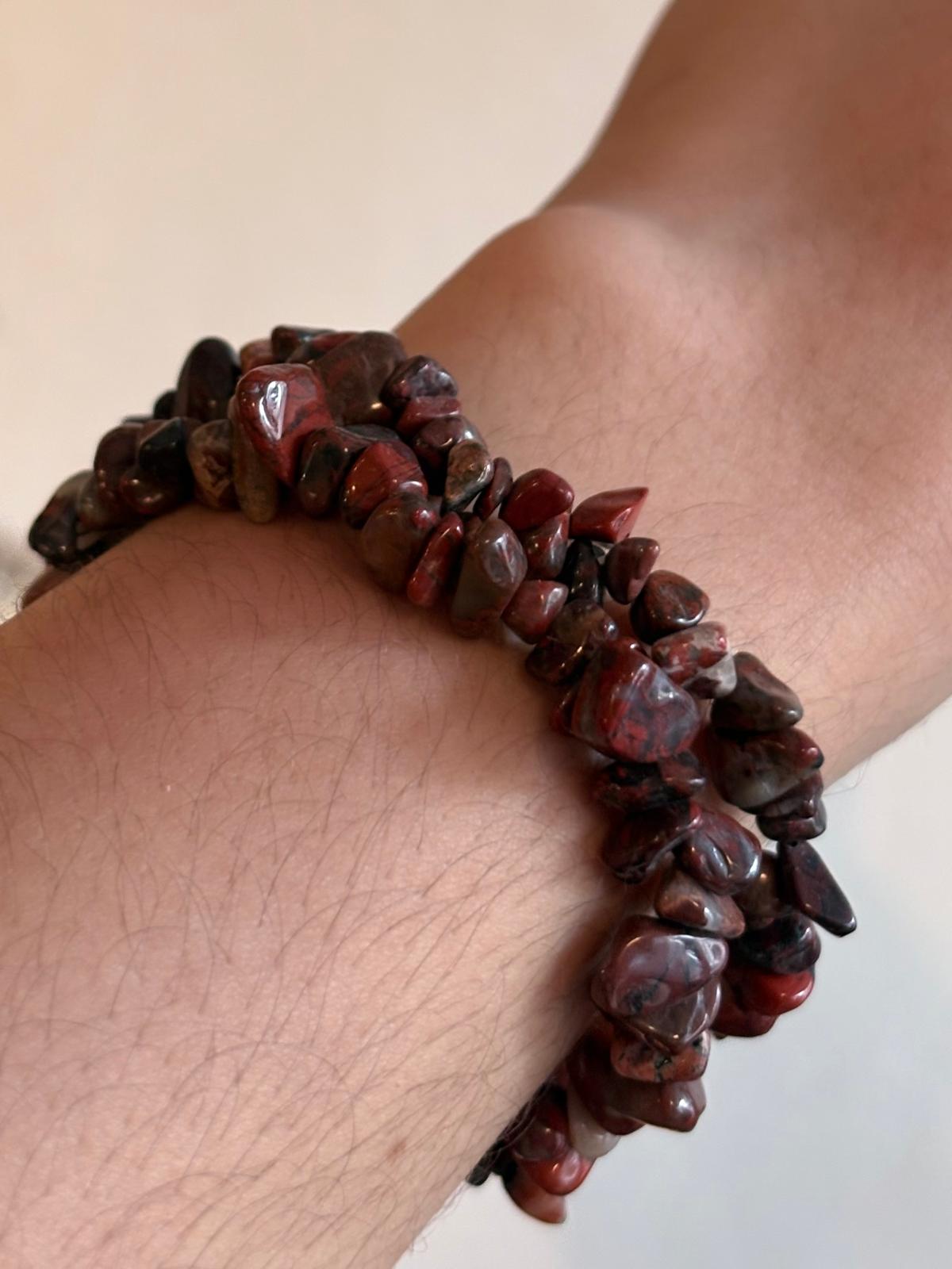Brazalete-pulsera chips red jasper/ Red jasper chip bracelet