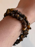 Brazalete-pulsera chips ojo de tigre/Tiger eye chips bracelet
