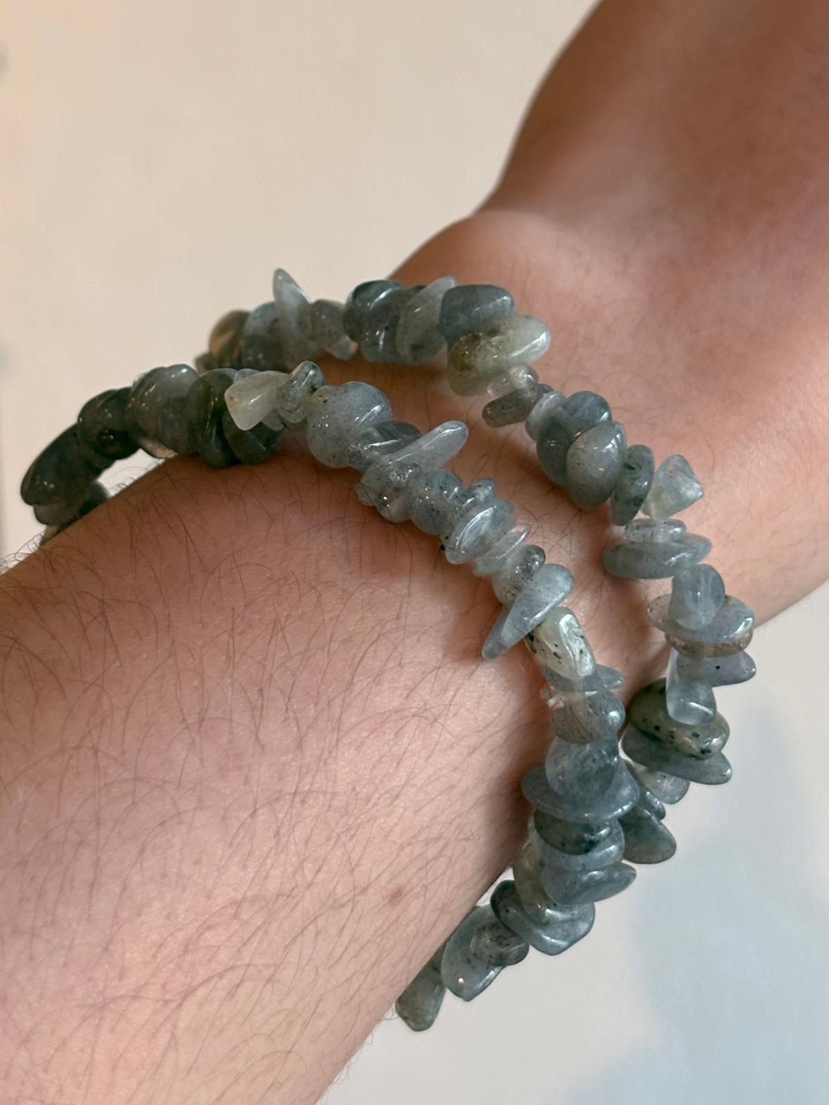 Brazalete-pulsera labradorita chips/labradorite chip bracelet