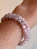 Brazalete-pulcera cuarzo rosado/ rose quartz bracelet 6mm