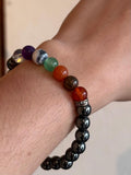 Brazalete-pulcera 7 chakra y hematite/7 chakras hematite bracelet 8mm