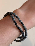 Brazalete-pulsera Obsidian Nevada/snowflake obsidian 4mm