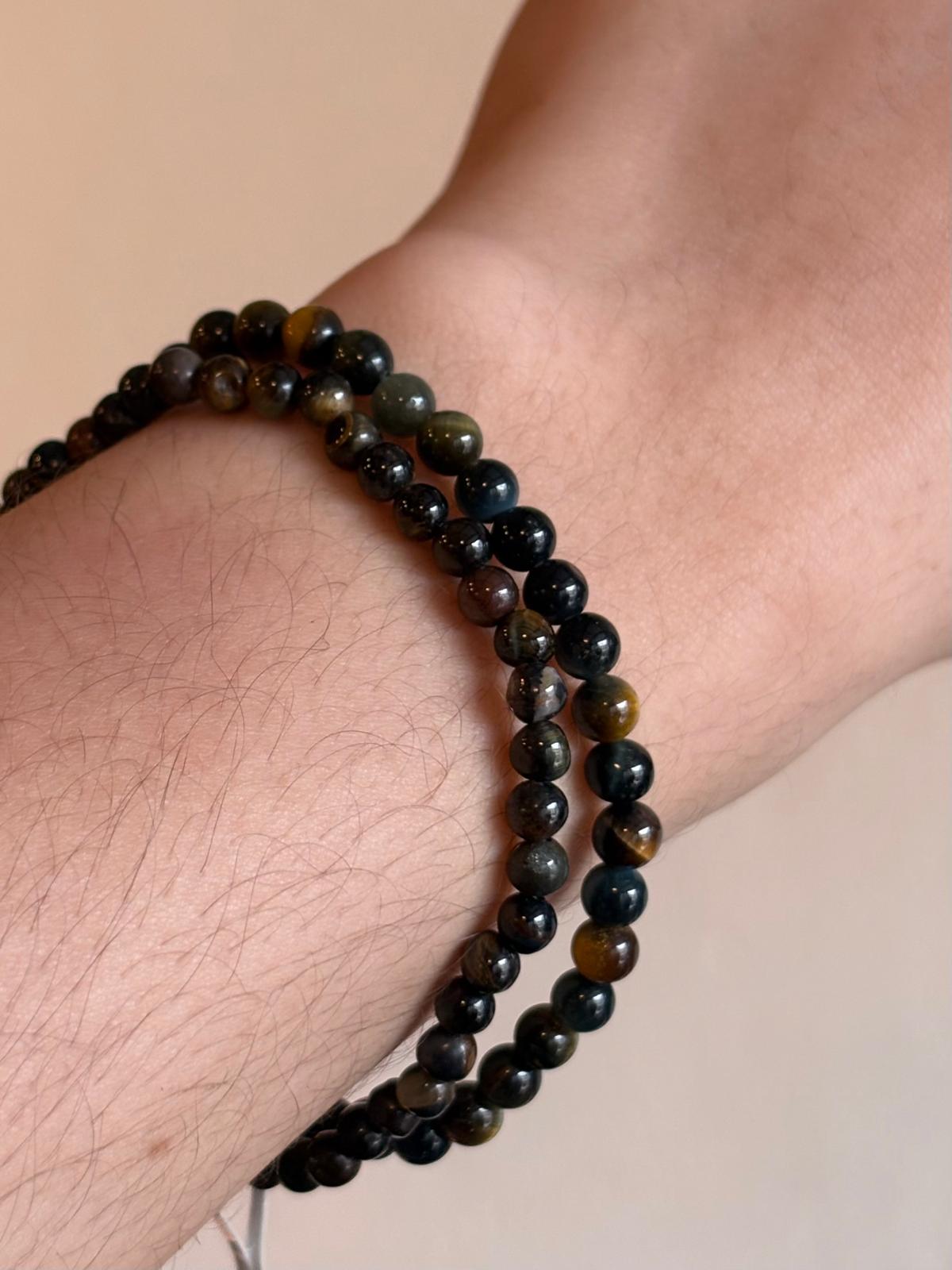 Brazalete ojo de tigre azul/blue tiger Eye 4mm
