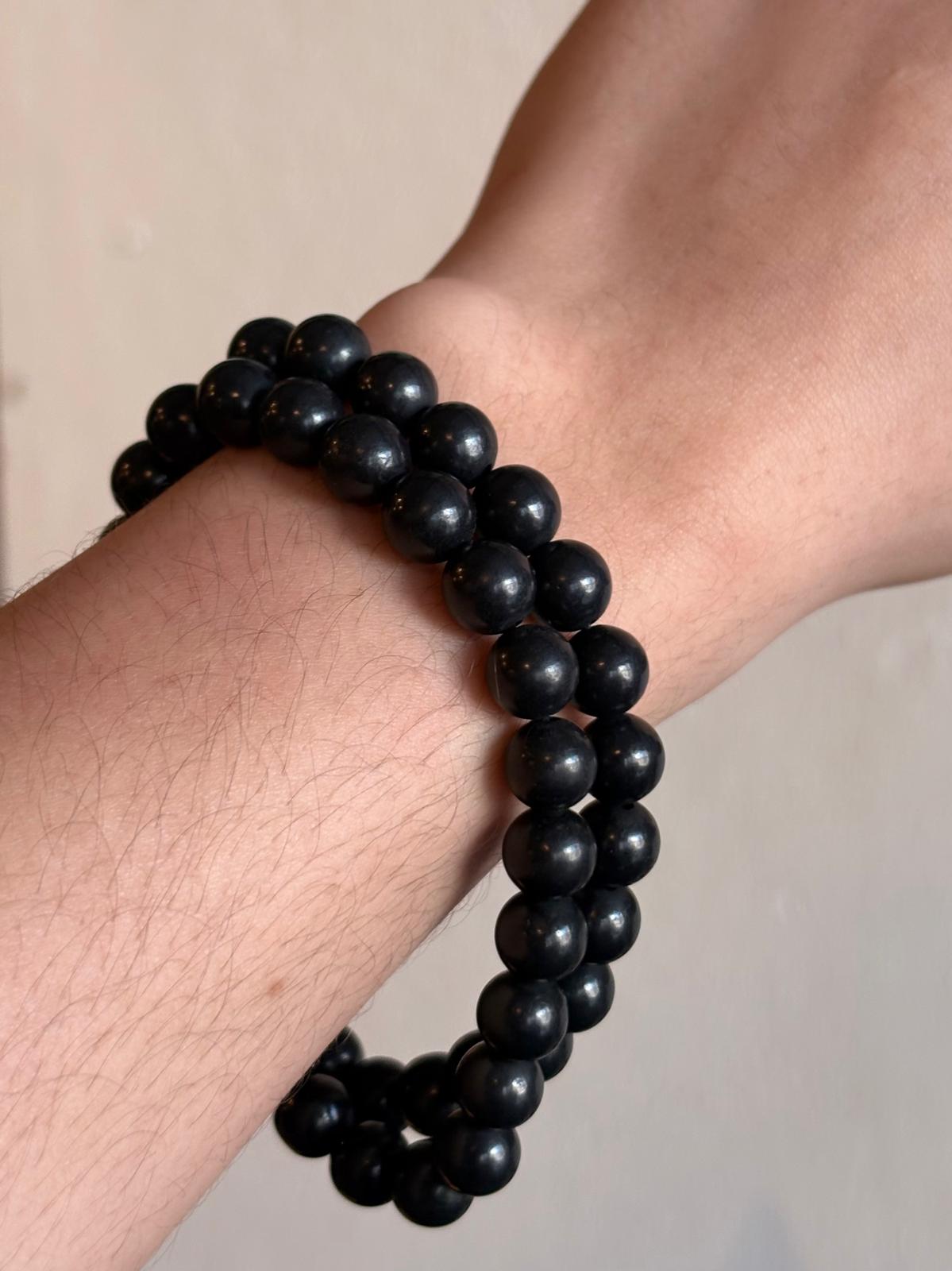 brazalete-pulcera shungita 8mm/ shungite bracelet 8mm