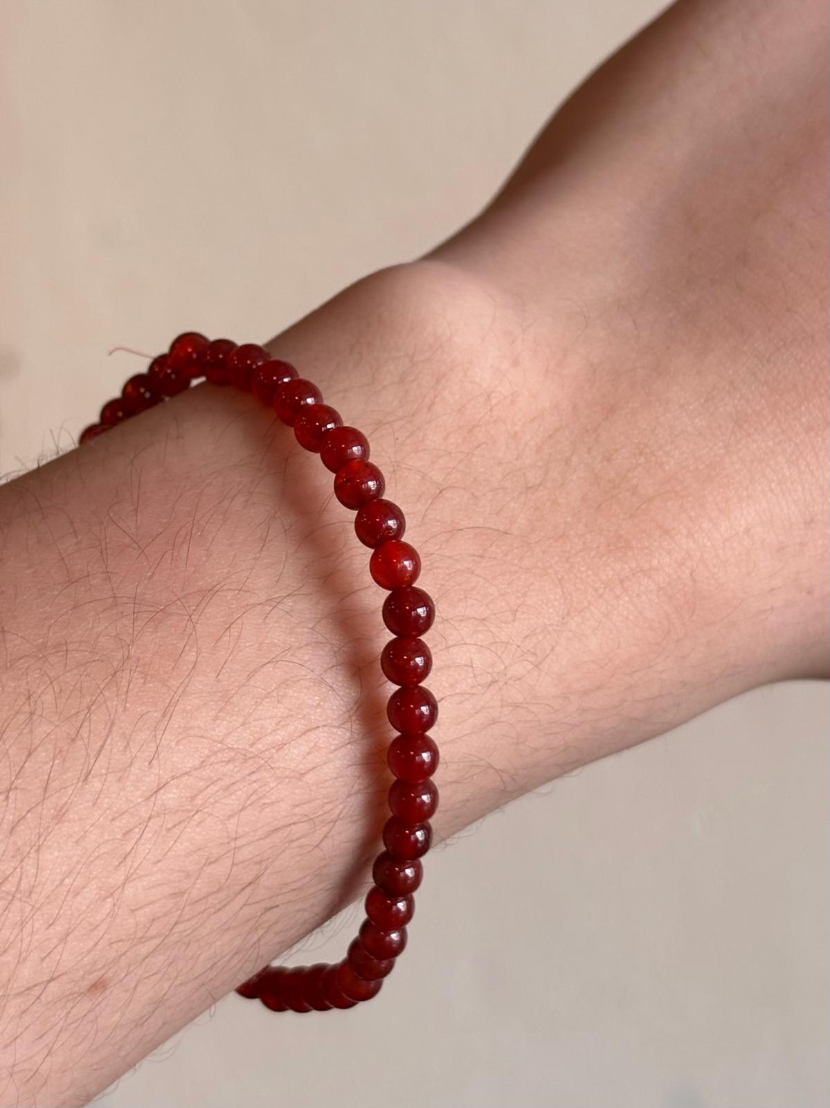 Brazalete-Pulsera Cornalina 4mm/carnelian bracelet 4 mm