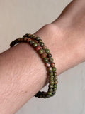 Brazalete-pulsera unakite 4mm/unakite bracelet 4mm