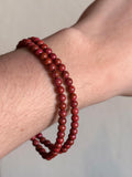 Brazalete-pulsera jaspe rojo 4mm/red jasper bracelet 4mm