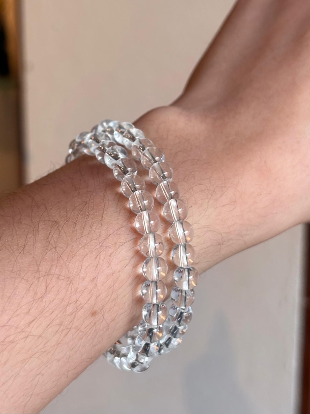 Brazalete-Pulcera cuarzo cristal 6mm/crystal quartz bracelet 6mm