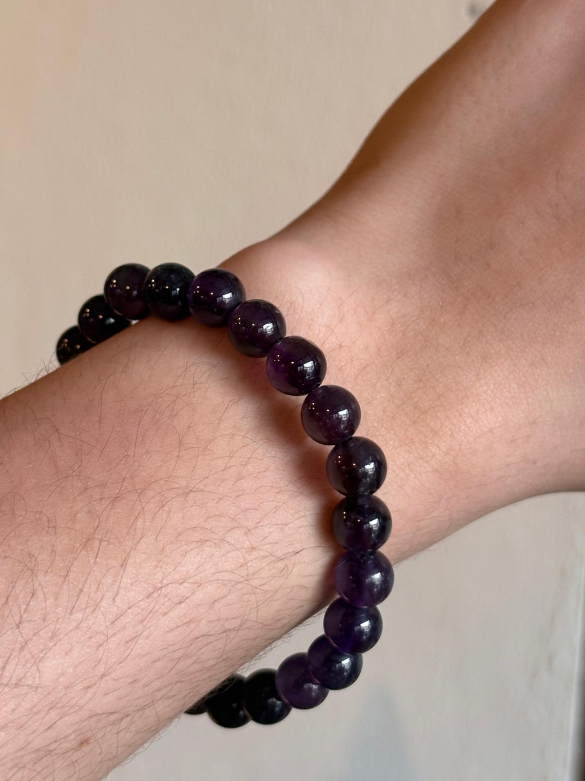 Brazalete-pulsera amatista Uruguay 8mm/Uruguay amethyst bracelet 8mm