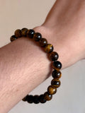 Brazalete-Pulsera ojo de tigre 8mm/ tiger eye bracelet 8mm