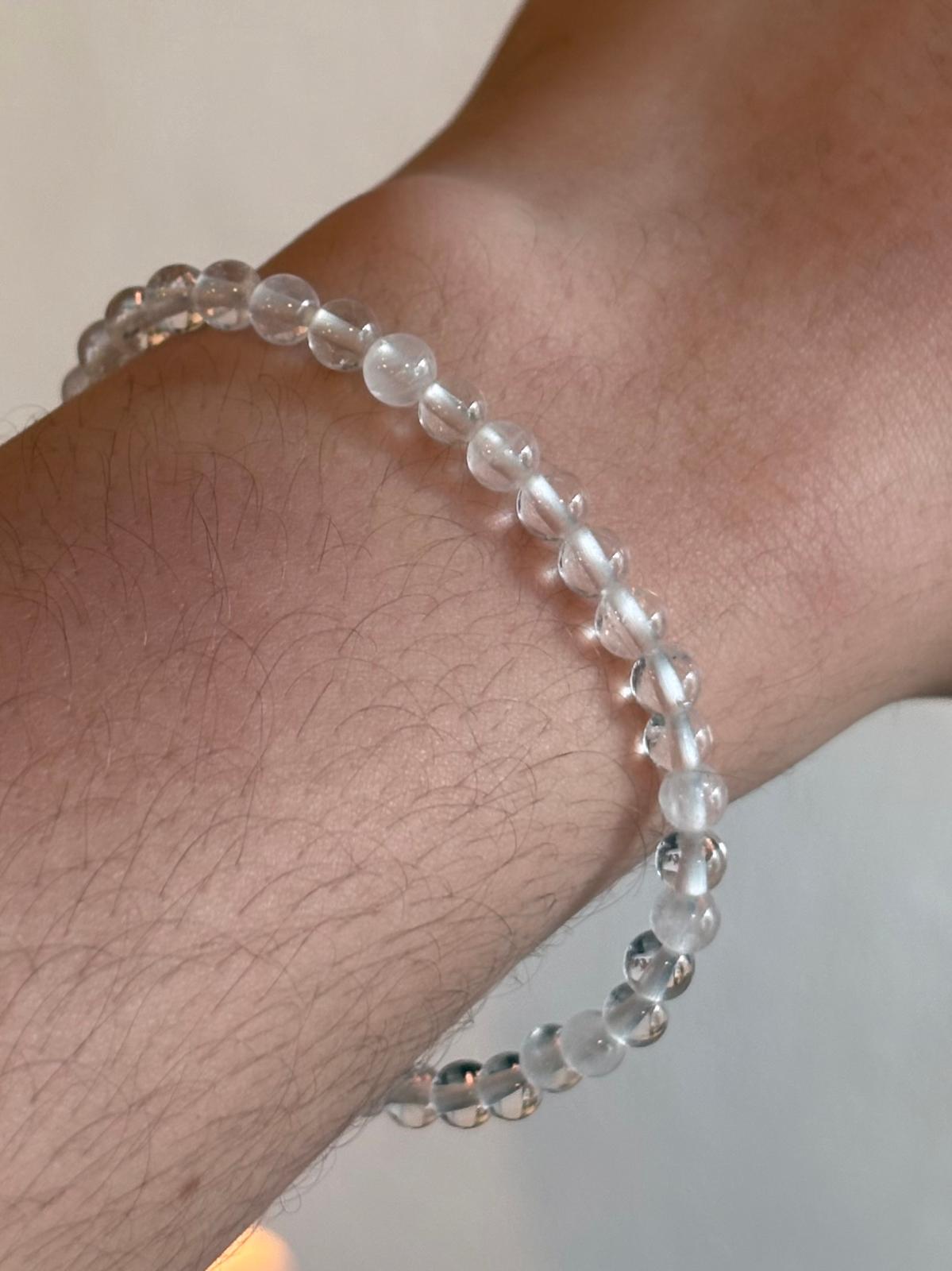 Brazalete de Cuarzo Cristal / Clear Quartz Bracelet 4mm